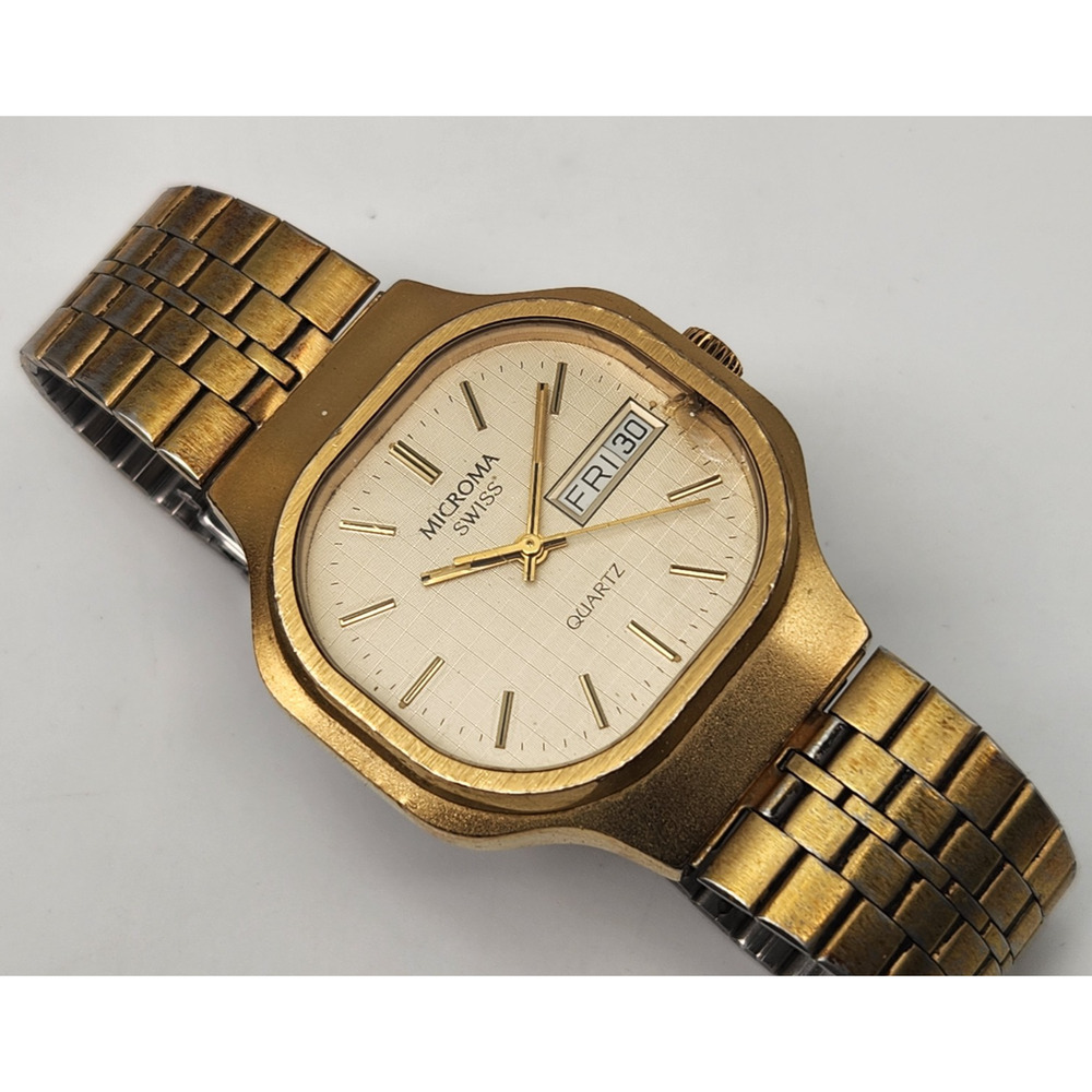 RARE Vintage Men's MICROMA SWISS Watch M.A.036-Y - New Battery.